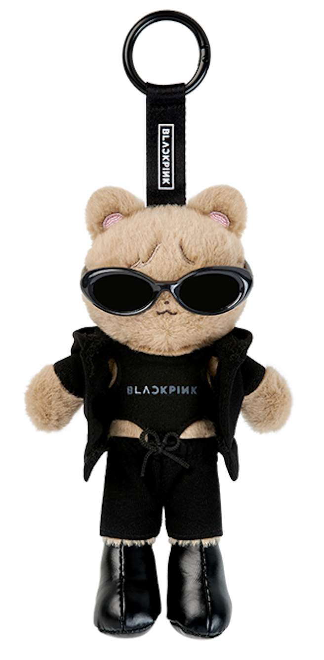 BLACKPINK BPCOLLECTION GOMDEUKI Long Plush Keyring in black stage outfit