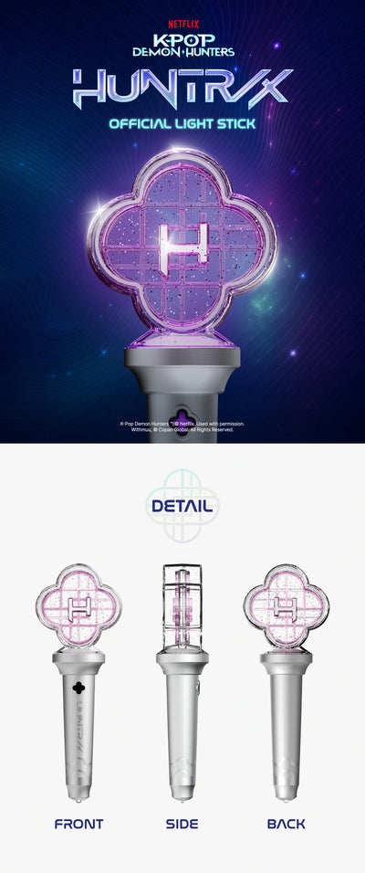 HUNTR/X Official Light Stick front, side and back details