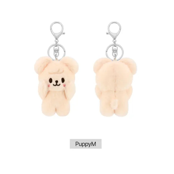 Stray Kids SKZOO PuppyM magnet plush keyring front and back