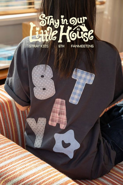 Stray Kids T-shirt back STAY appliqué shown in the manufacturer catalogue - STAY in Our Little House