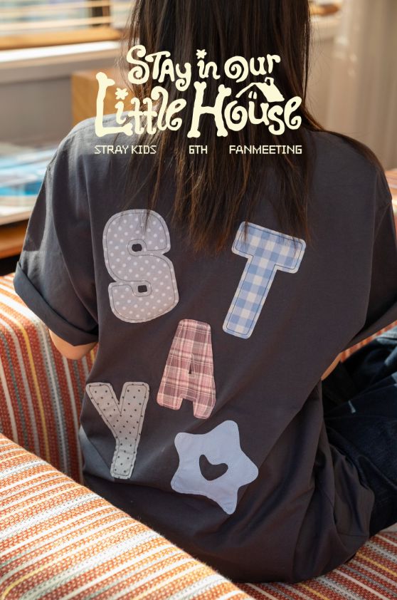 Stray Kids T-shirt back STAY appliqué shown in the manufacturer catalogue - STAY in Our Little House