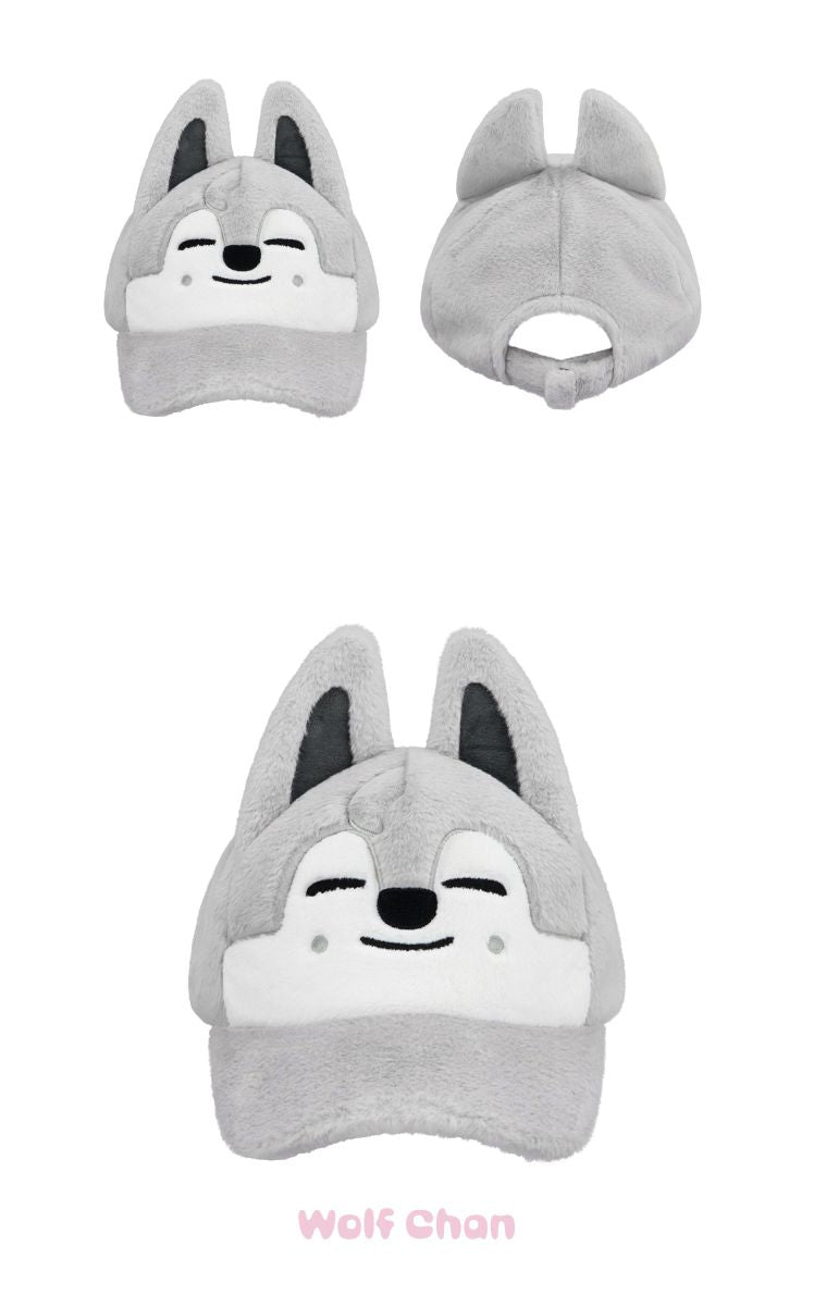 Stray Kids SKZOO Wolf Chan Plush Cap front and adjustable back - STAY in Our Little House