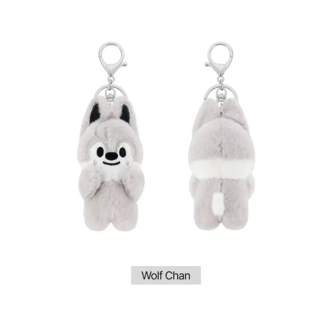 Stray Kids SKZOO Wolf Chan magnet plush keyring front and back